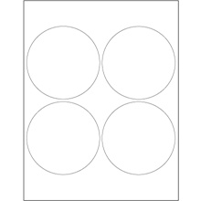 4" White Circle Laser Labels