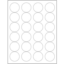 1 2/3" White Circle Laser Labels