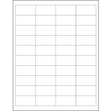 2 x 1" White Rectangle Laser Labels