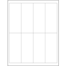 2 x 5" White Rectangle Laser Labels
