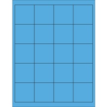 2 x 2" Fluorescent Blue Rectangle Laser Labels