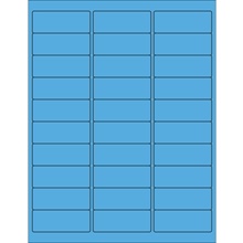 2 5/8 x 1" Fluorescent Blue Rectangle Laser Labels