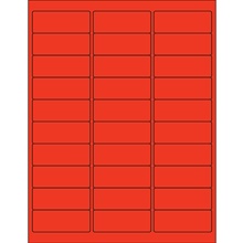 2 5/8 x 1" Red Rectangle Laser Labels