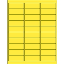 2 5/8 x 1" Yellow Rectangle Laser Labels