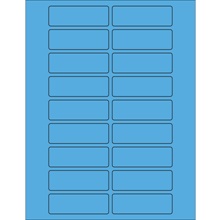 3 x 1" Fluorescent Blue Rectangle Laser Labels