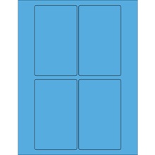 3 x 5" Fluorescent Blue Rectangle Laser Labels