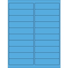 4 x 1" Fluorescent Blue Rectangle Laser Labels