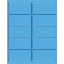 4 x 2" Fluorescent Blue Rectangle Laser Labels