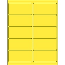 4 x 2" Yellow Rectangle Laser Labels
