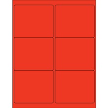 4 x 3 1/3" Red Rectangle Laser Labels