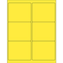 4 x 3 1/3" Yellow Rectangle Laser Labels