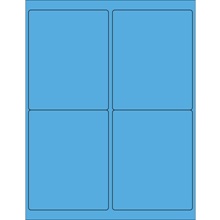 4 x 5" Fluorescent Blue Rectangle Laser Labels