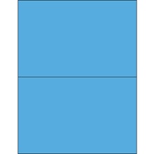 8 1/2 x 5 1/2" Fluorescent Blue Rectangle Laser Labels