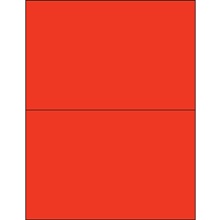 8 1/2 x 5 1/2" Red Rectangle Laser Labels