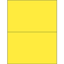 8 1/2 x 5 1/2" Yellow Rectangle Laser Labels