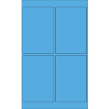 4 x 6" Fluorescent Blue Rectangle Laser Labels