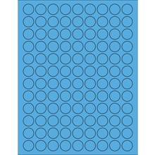 3/4" Fluorescent Blue Circle Laser Labels