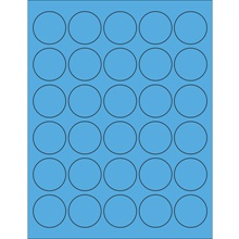 1 1/2" Fluorescent Blue Circle Laser Labels