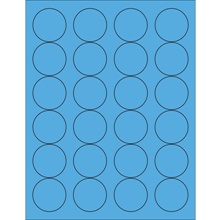 1 2/3" Fluorescent Blue Circle Laser Labels