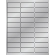 2 5/8 x 1" Silver Foil  Rectangle Laser Labels
