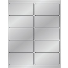 4 x 2" Silver Foil Rectangle Laser Labels