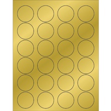 1 5/8" Gold Foil Circle Laser Labels