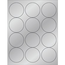2 1/2" Silver Foil Circle Laser Labels