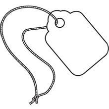 1 3/32 x 1 3/4" White Merchandise Tags - Pre-Strung