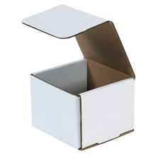 4 3/8 x 4 3/8 x 3 1/2" White Corrugated Mailers