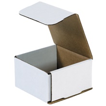 4 3/8 x 4 3/8 x 2 1/2" White Corrugated Mailers