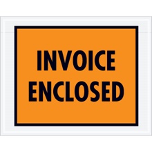 7 x 5 1/2" Orange "Invoice Enclosed" Envelopes
