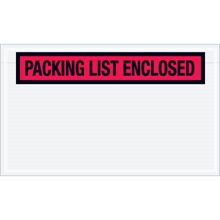 4 1/2 x 7 1/2" Red "Packing List Enclosed" Envelopes