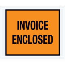4 1/2 x 5 1/2" Orange "Invoice Enclosed" Envelopes