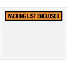 7 x 5 1/2" Orange "Packing List Enclosed" Envelopes