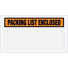 5 1/2 x 10" Orange "Packing List Enclosed" Envelopes