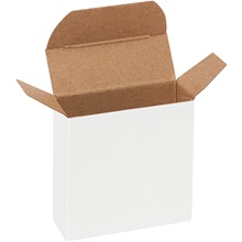 2 3/8 x 7/8 x 2 3/8" White Reverse Tuck Folding Cartons