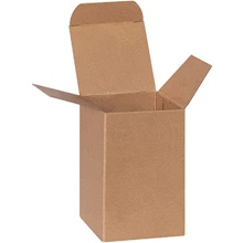 2 1/2 x 2 1/2 x 4" Heavy Duty Kraft Reverse Tuck Folding Cartons