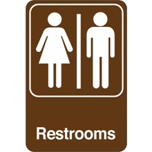 Men/Women Restrooms 9 x 6" Facility Sign