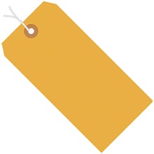 3 3/4 x 1 7/8" Fluorescent Orange 13 Pt. Shipping Tags - Pre-Strung