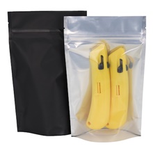 Clear with Matte Black Back Stand Up Pouches