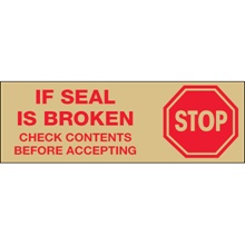 Tape Logic® Messaged - Stop if Seal is Broken - Tan