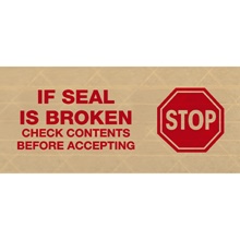 3" x 450' "Stop" Tape Logic® #7500 Messaged Reinforced Water Activated Tape