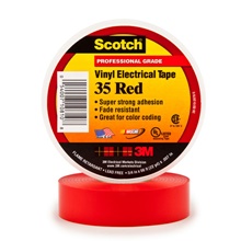 3/4" x 66' Red Scotch® Vinyl Color Coding Electrical Tape 35