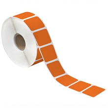 1 1/2 x 1" Orange Desktop Direct Thermal Label