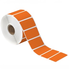 2 x 1" Orange Desktop Direct Thermal Label