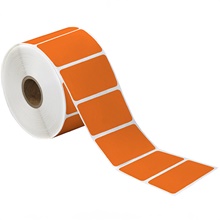 2 1/4 x 1 1/4" Orange Desktop Direct Thermal Label
