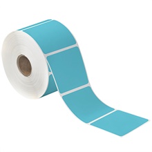 2 1/4 x 2" Blue Desktop Direct Thermal Label