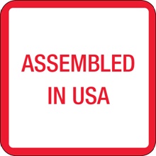 1 x 1" - "Assembled in U.S.A." Labels